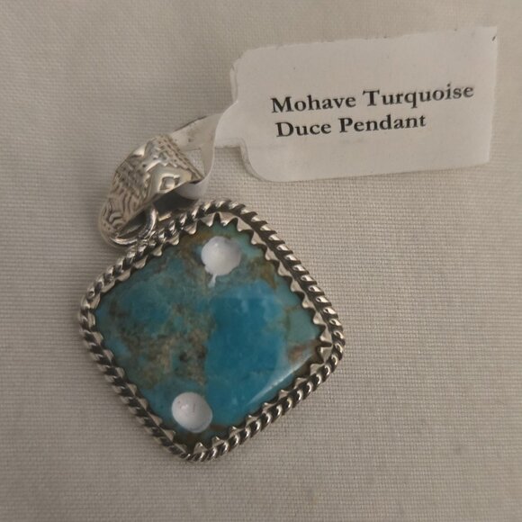 Mohave Turquoise Deuce Pendant - Picture 1 of 1